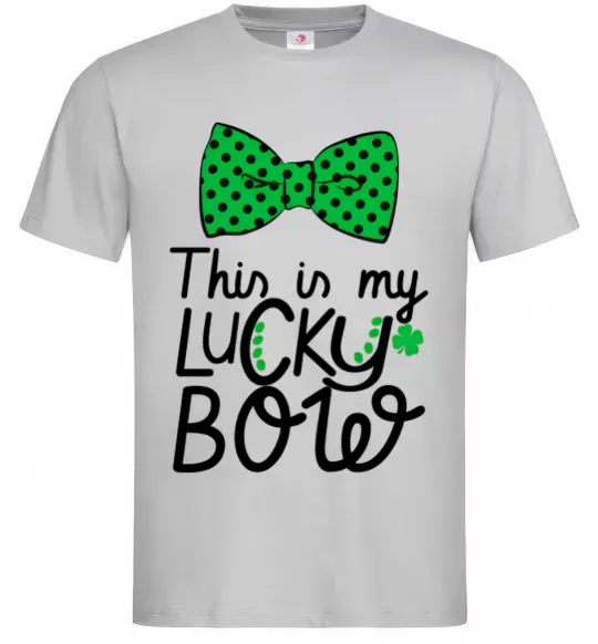 Мужская футболка This is my lucky bow Серый фото