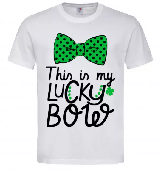 Мужская футболка This is my lucky bow Белый фото