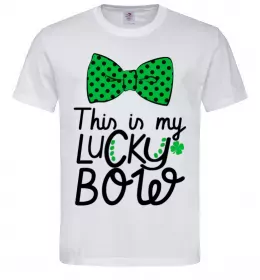 Мужская футболка This is my lucky bow Белый фото