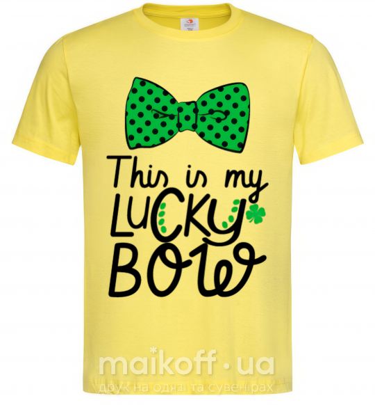 Мужская футболка This is my lucky bow Лимонный фото