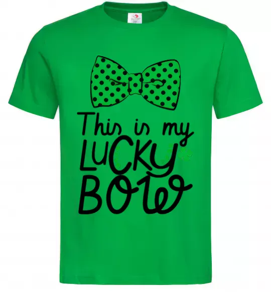 Мужская футболка This is my lucky bow Зеленый фото
