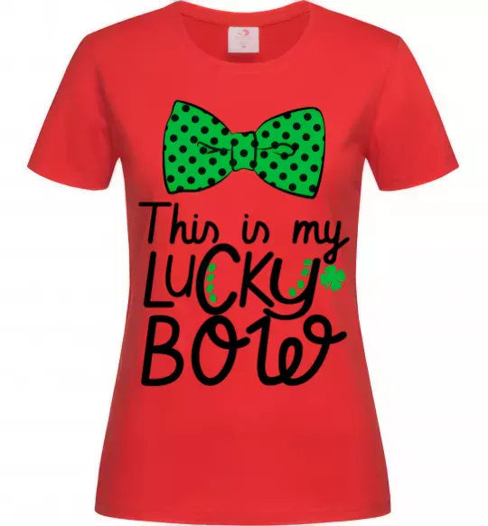Женская футболка This is my lucky bow Красный фото