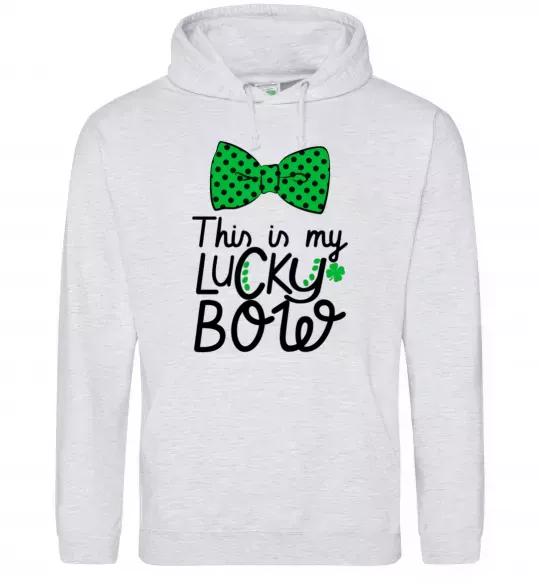 Женская толстовка (худи) This is my lucky bow Серый меланж фото