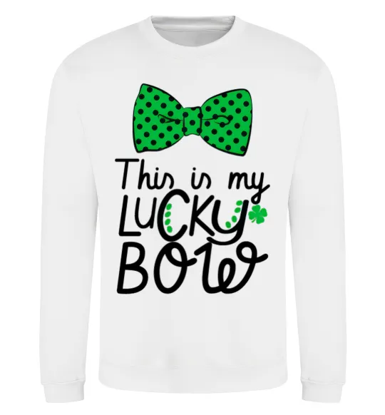 Світшот This is my lucky bow Білий фото