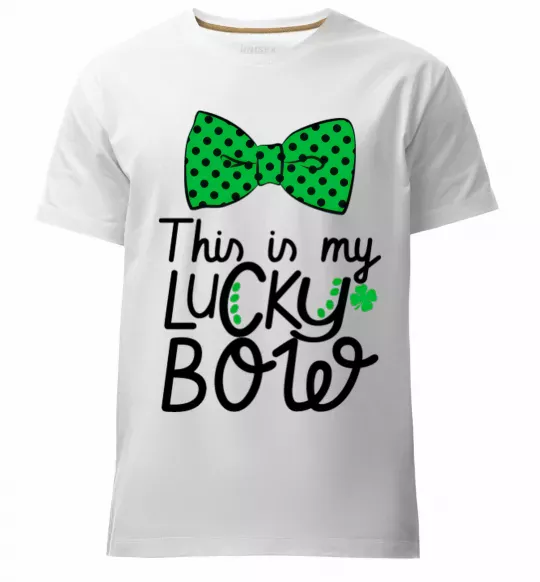 Чоловіча преміум футболка This is my lucky bow Білий фото