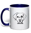 Чашка с цветной ручкой Labrador Глубокий темно-синий фото