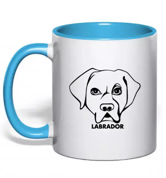 Чашка с цветной ручкой Labrador Голубой фото