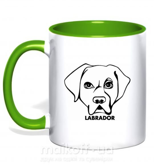Чашка з кольоровою ручкою Labrador Зелений фото