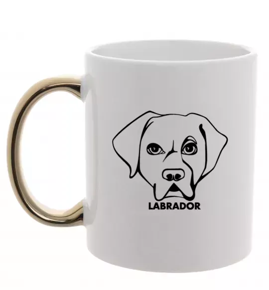 Чашка с цветной ручкой Labrador Золото фото