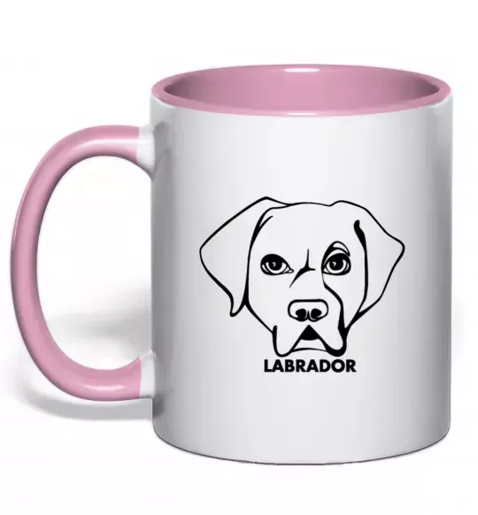 Чашка с цветной ручкой Labrador Нежно розовый фото