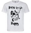 Чоловіча футболка Born to be happy Білий фото