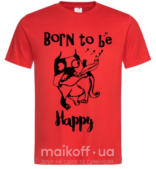Мужская футболка Born to be happy Красный фото