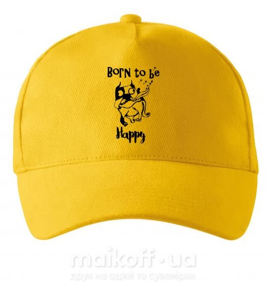 Кепка Born to be happy Сонячно жовтий фото