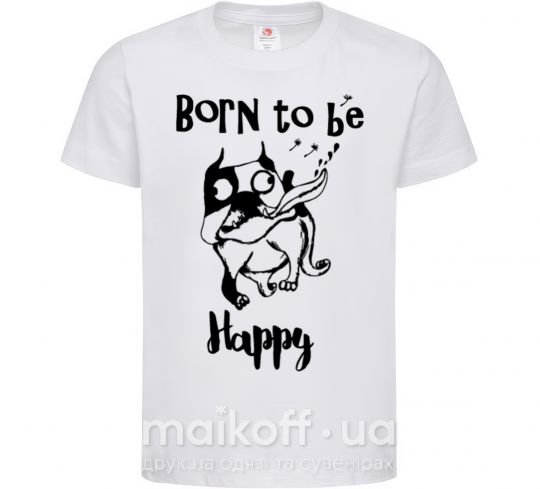 Дитяча футболка Born to be happy Білий фото