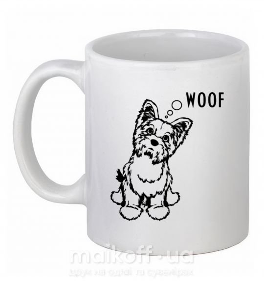 Чашка керамічна Woof Білий фото