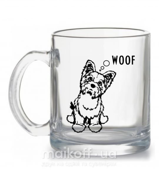 Чашка скляна Woof Прозорий фото