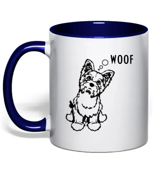 Чашка с цветной ручкой Woof Глубокий темно-синий фото