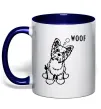 Чашка с цветной ручкой Woof Глубокий темно-синий фото