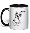 Чашка с цветной ручкой Woof Черный фото