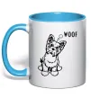 Чашка с цветной ручкой Woof Голубой фото