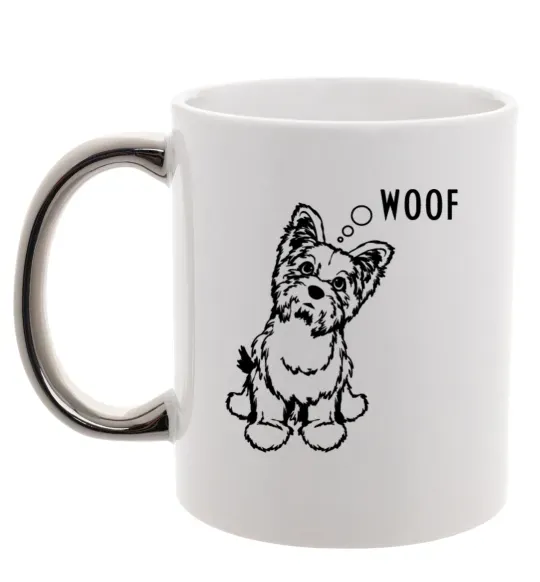 Чашка с цветной ручкой Woof Серебро фото