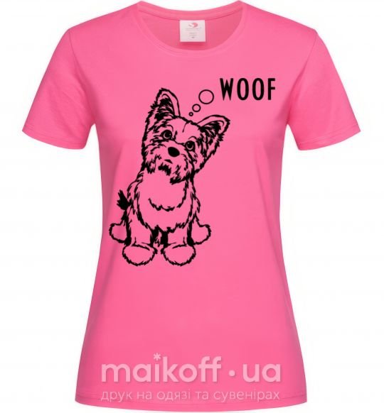 Жіноча футболка Woof Яскраво-рожевий фото