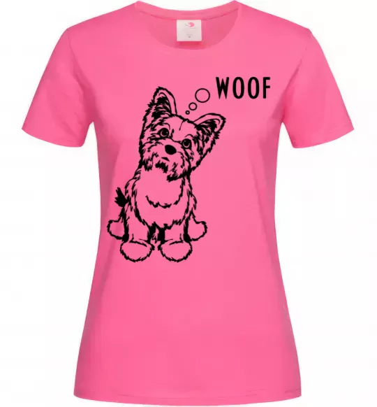 Жіноча футболка Woof Яскраво-рожевий фото
