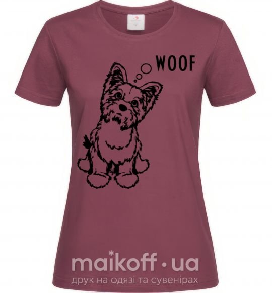 Женская футболка Woof Бордовый фото