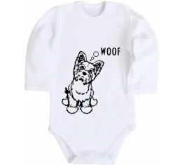 Дитячий бодік Woof Білий фото