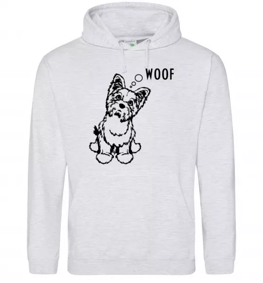 Женская толстовка (худи) Woof Серый меланж фото