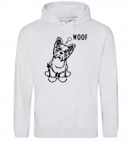 Женская толстовка (худи) Woof Серый меланж фото
