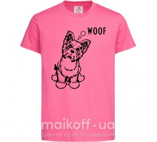 Дитяча футболка Woof Яскраво-рожевий фото