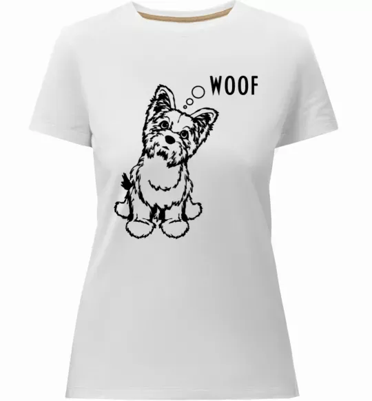 Женская премиум футболка Woof Белый фото