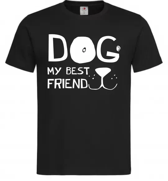 Мужская футболка Dog my best friend Черный фото