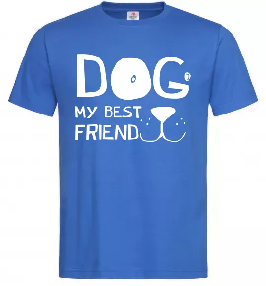 Мужская футболка Dog my best friend Ярко-синий фото