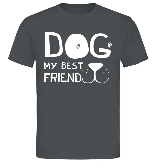 Мужская футболка Dog my best friend Графит фото