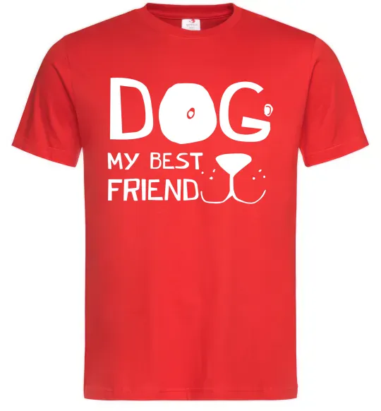 Мужская футболка Dog my best friend Красный фото