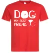 Мужская футболка Dog my best friend Красный фото