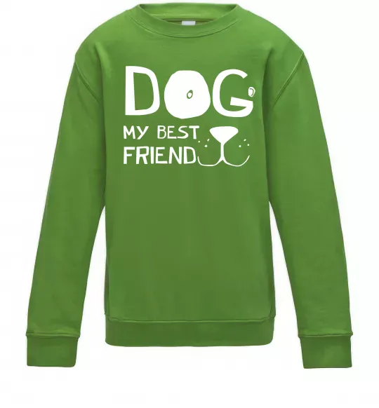 Дитячий світшот Dog my best friend Лаймовий фото