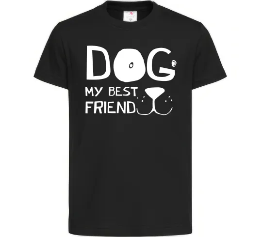 Детская футболка Dog my best friend Черный фото