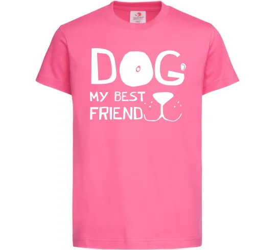 Детская футболка Dog my best friend Ярко-розовый фото