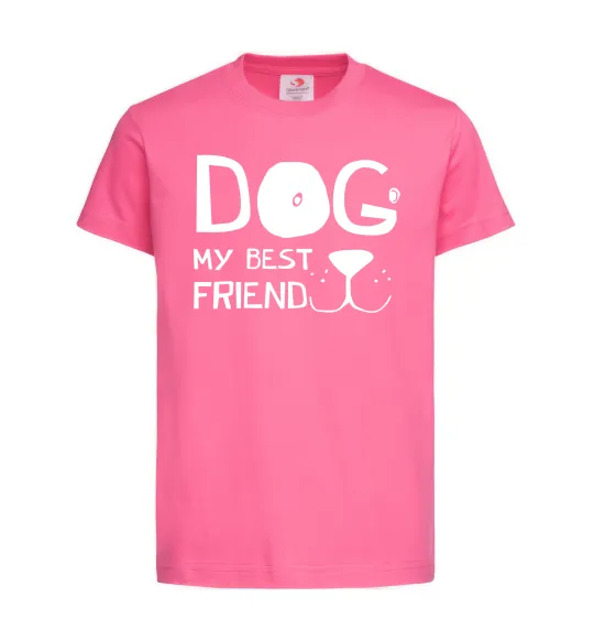 Дитяча футболка Dog my best friend Яскраво-рожевий фото