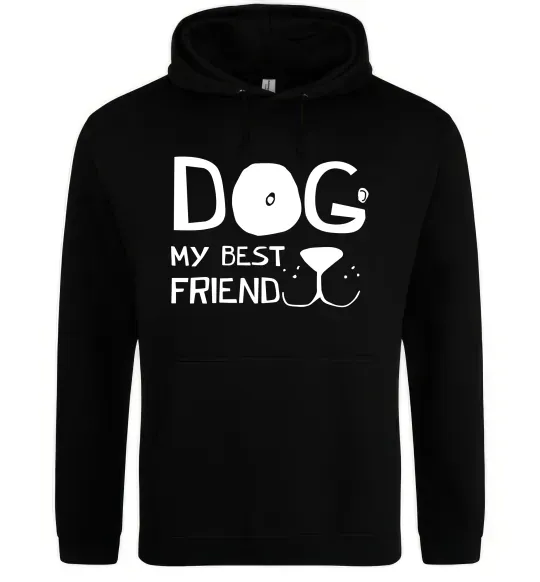 Чоловіча толстовка (худі) Dog my best friend Чорний фото