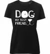 Женская премиум футболка Dog my best friend Черный фото