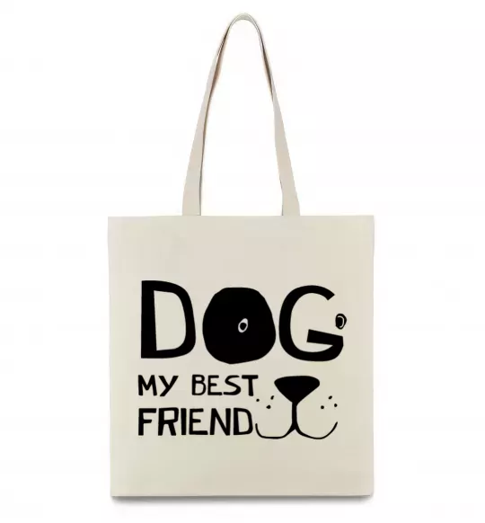 Эко-сумка Dog my best friend Бежевый фото