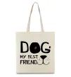 Эко-сумка Dog my best friend Бежевый фото