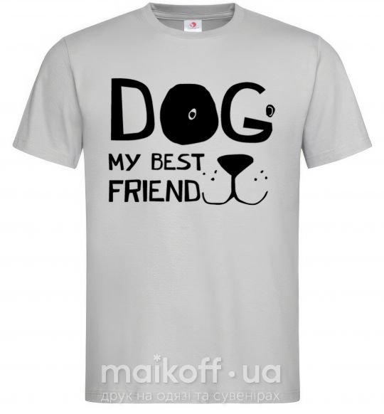 Мужская футболка Dog my best friend Серый фото