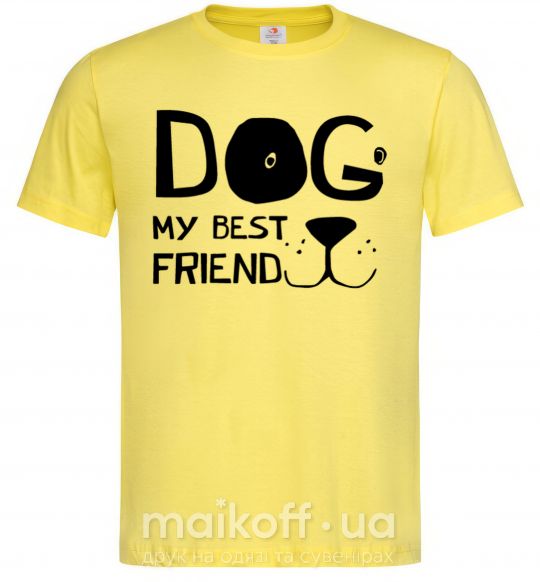Мужская футболка Dog my best friend Лимонный фото