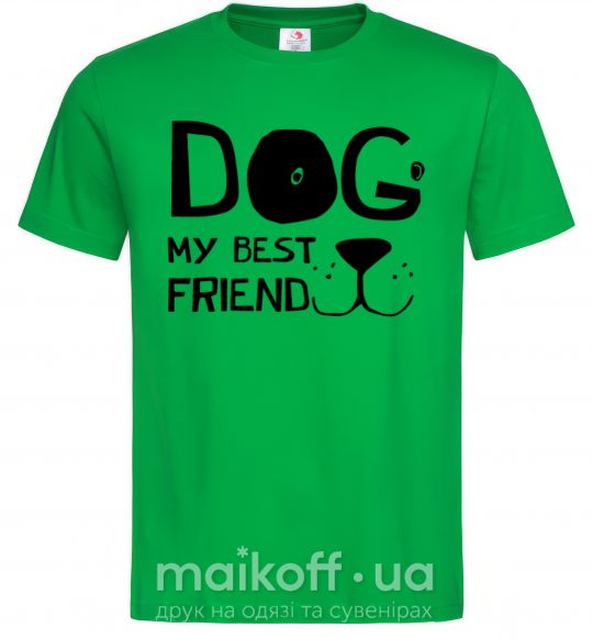 Мужская футболка Dog my best friend Зеленый фото