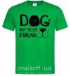 Мужская футболка Dog my best friend Зеленый фото